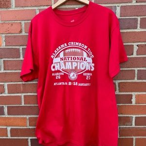 2018 Alabama Crimson Tide National Champions Red White Hanes Shirt XL